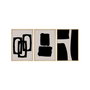 Wallity Huhu236 Cuadro Decorativo enmarcado en MDF - 50 x 35 cm (3 Piezas)